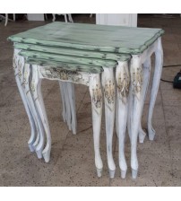 Masifart Plum Lükens Oymalı Zigon Sehpa Eskitme